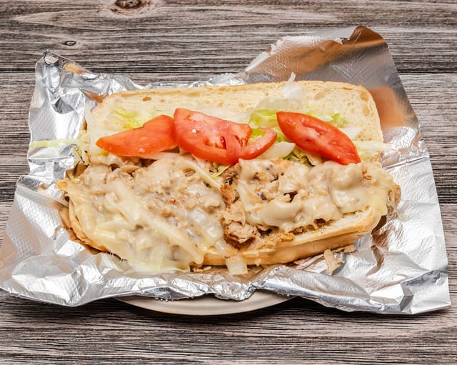 8" Chicken Cheesesteak Sub.